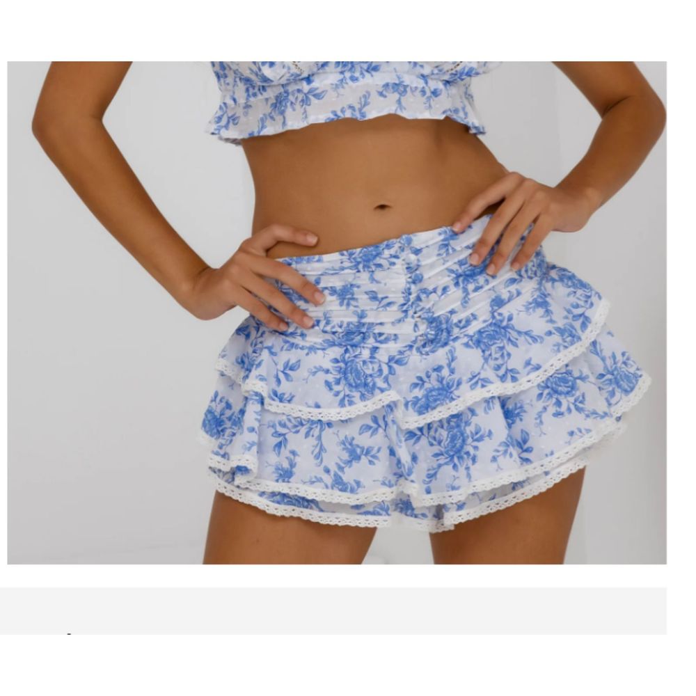 Fillyboo Bottoms for the Sunday Blue Set Ruffles Shorts Skirt XS
